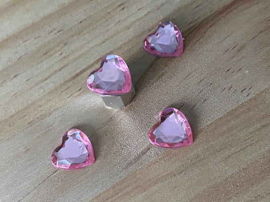 Pretty in Pink Acrylic Heart Tire Valve Cap set of 2, 4 or 5