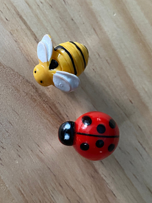 Bee and/or Ladybug Tire valve cap set of 2, 4 or 5